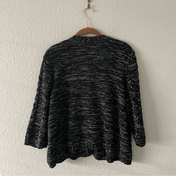 Cato Plus SIze Cardigan Sweater Black Heather Waist length, half sleeves - Picture 3 of 5